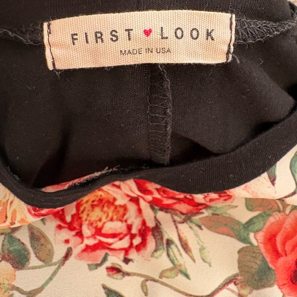 Lightweight Floral Raglan Top Long Sleeve Black Sleeve Floral Tunic - Picture 3 of 4